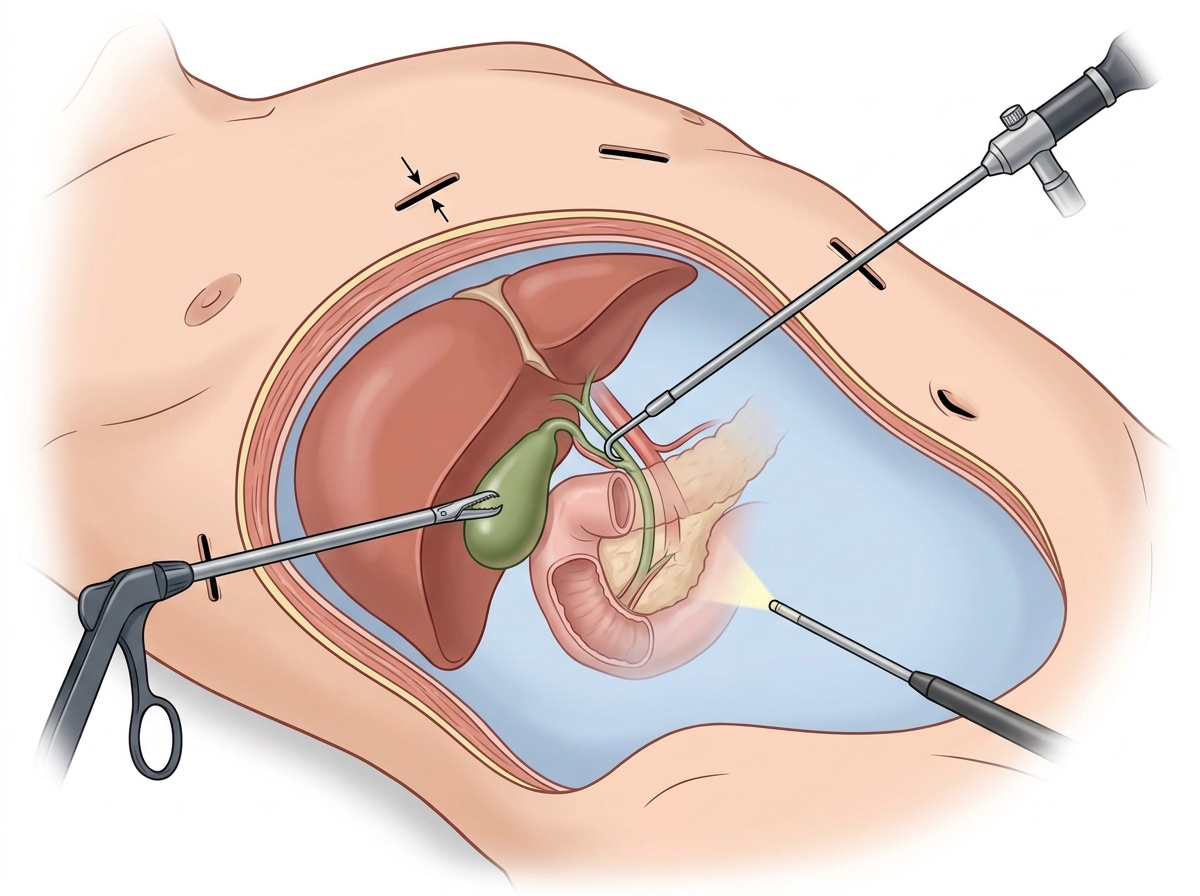 Laparoscopic Cholecystectomy procedure illustration